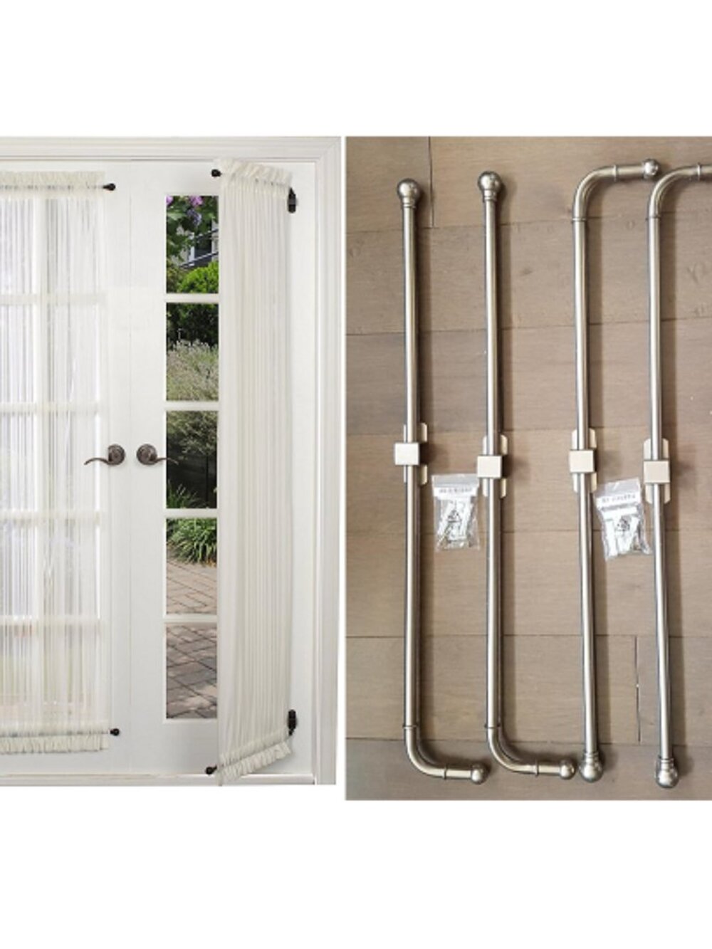 2 Set 4 Pcs Versailles Home Fashions Pair of Swing Arm with Ball Finial, 24-38"